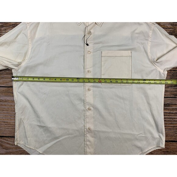 NWOT Zara Mens Light Yellow Relaxed Fit Short Sleeve Button-Up Shirt Size L - Picture 5 of 8
